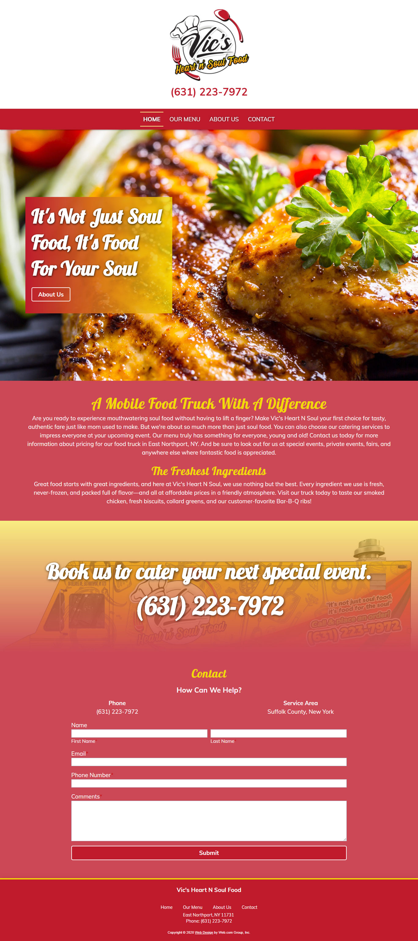 Vic's Heart N Soul Food Website